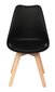 Prato krēsls, 47.5x43x81cm, melns Pp sēdeklis, Pu spilvens, koka kājas cena un informācija | Virtuves un ēdamistabas krēsli | 220.lv