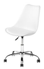 Diego grozāms biroja krēsls ar Pu spilvenu, 47,5x45x79/89cm, metāla pamatne, balts цена и информация | Офисные кресла | 220.lv