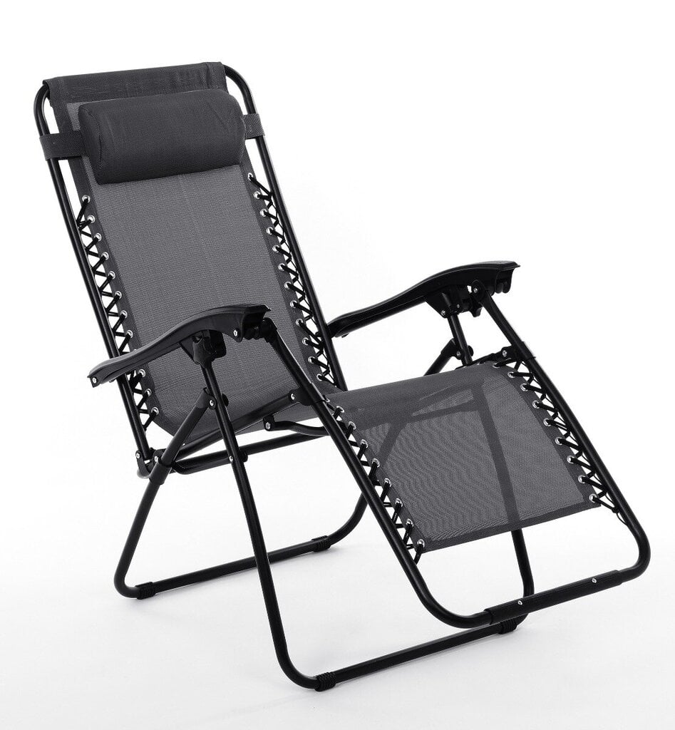 Dārza atpūtas krēsls Zero Gravity, 94x14x65,5cm, pelēks, tekstils cena un informācija | Dārza krēsli | 220.lv