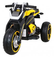 Vienvietis vaikiškas elektrinis triratis motociklas PA LL8001, geltonas cena un informācija | Bērnu elektroauto | 220.lv