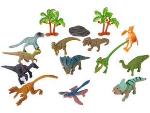 Komplekts Dzīvnieki Dinozauri Figūriņas 12 gab. Piederumi caurulē cena un informācija | Rotaļlietas zēniem | 220.lv
