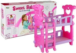 Розовая двухъярусная кровать для кукол цена и информация | Игрушки для девочек | 220.lv