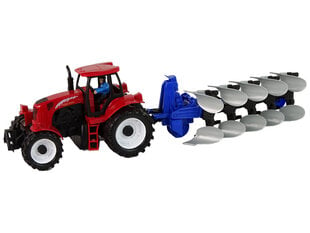 Красный трактор с плугом цена и информация | Конструктор автомобилей игрушки для мальчиков | 220.lv