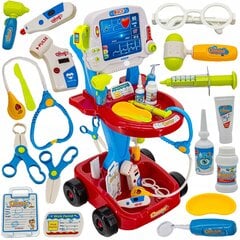 Medicīnas ratiņi ar piederumiem, sarkans цена и информация | Развивающие игрушки | 220.lv