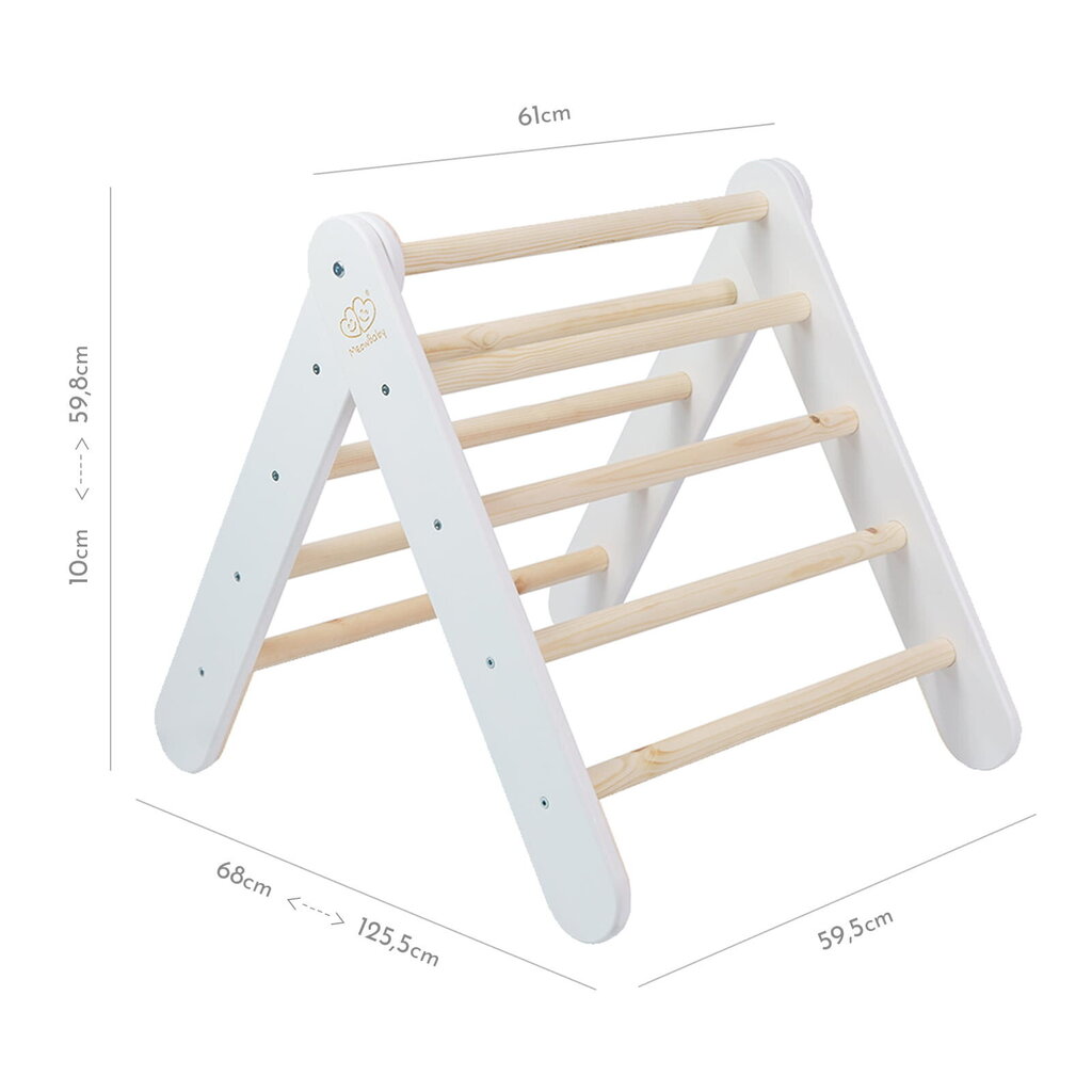 MeowBaby® Mājiņa bērniem ar kāpnēm 60x61 cm salokāmas istabā. Koks, lins, viskoze, pelēka un zila māja, dabīgas kāpnes cena un informācija | Rotaļlietas zīdaiņiem | 220.lv