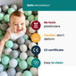 MeowBaby® Baby Foam apaļa lodīšu bedre 90x30cm ar 200 bumbiņām 7cm sertificēta, kokvilna, gaiši pelēka: balta/pelēka/pasteļrozā цена и информация | Rotaļlietas zīdaiņiem | 220.lv