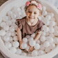 MeowBaby® apaļie bērnu putu baseini 90x30 cm Boucle, Heather Grey, ar 200 bumbiņām: balta цена и информация | Rotaļlietas zīdaiņiem | 220.lv