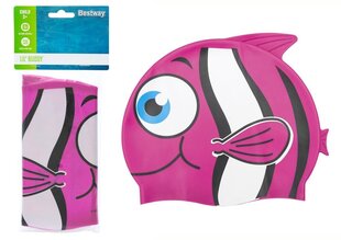 Шапочка для плавания Bestway, розовая рыбка цена и информация | Шапочки для плавания | 220.lv