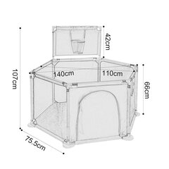 Манеж с баскетбольным кольцом Tavalax, серый цена и информация | Манежи для детей | 220.lv