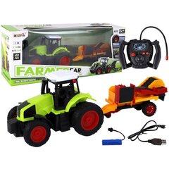 RC nuotoliniu valdymu traktorius su priekaba 1:16 cena un informācija | Rotaļlietas zīdaiņiem | 220.lv