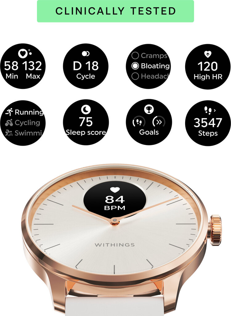 Withings ScanWatch Light Hybrid Sand cena un informācija | Viedpulksteņi (smartwatch) | 220.lv