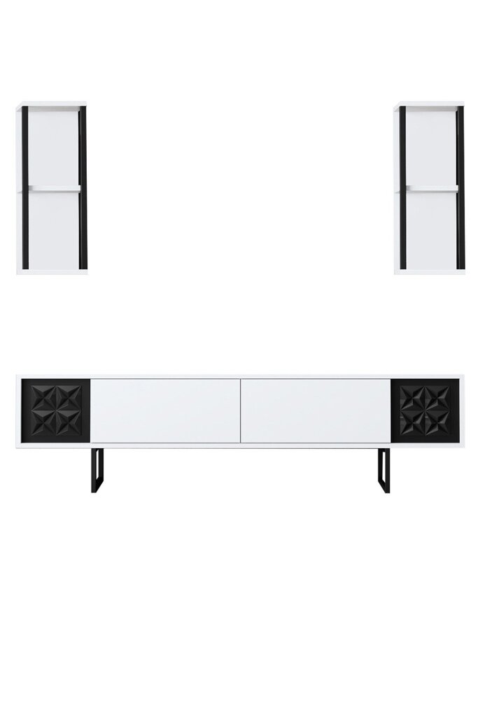 Asir, TV statīvs 180 x 30 x 48 cm, sienas plaukts 22 x 21 x 60 cm, balts цена и информация | TV galdiņi | 220.lv