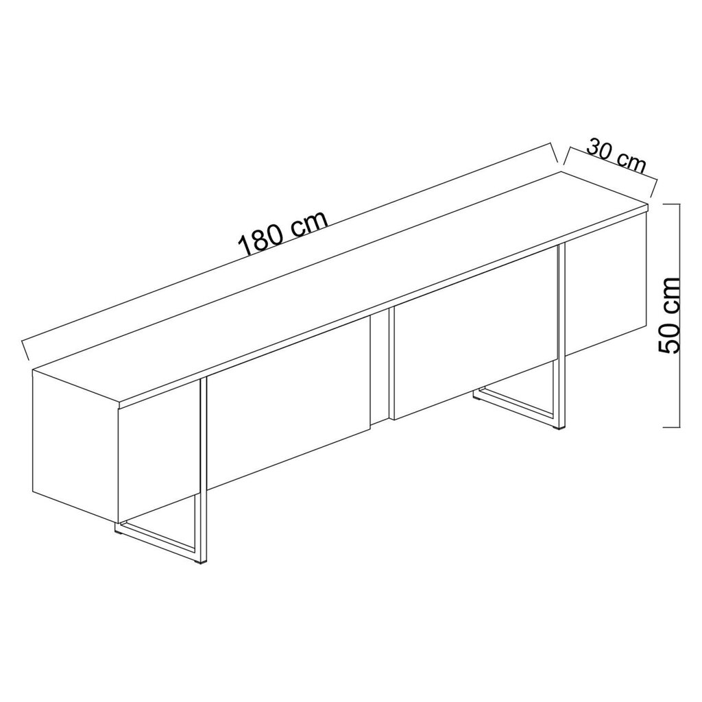 Viesistabas mēbeļu komplekts, Asir, TV galds 180 x 30 x 50 cm, dīvāns 90 x 60 x 40 cm, melns цена и информация | Sekcijas | 220.lv