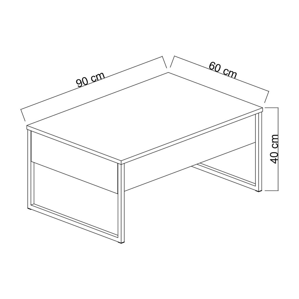 Viesistabas mēbeļu komplekts, Asir, TV galds 180 x 30 x 50 cm, dīvāns 90 x 60 x 40 cm, brūns un melns цена и информация | Sekcijas | 220.lv