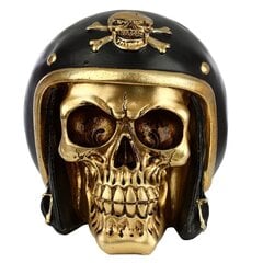 Dekoratīvs Zelta krāsas galvaskauss motociklistu ķiverē cena un informācija | Moto piederumi | 220.lv