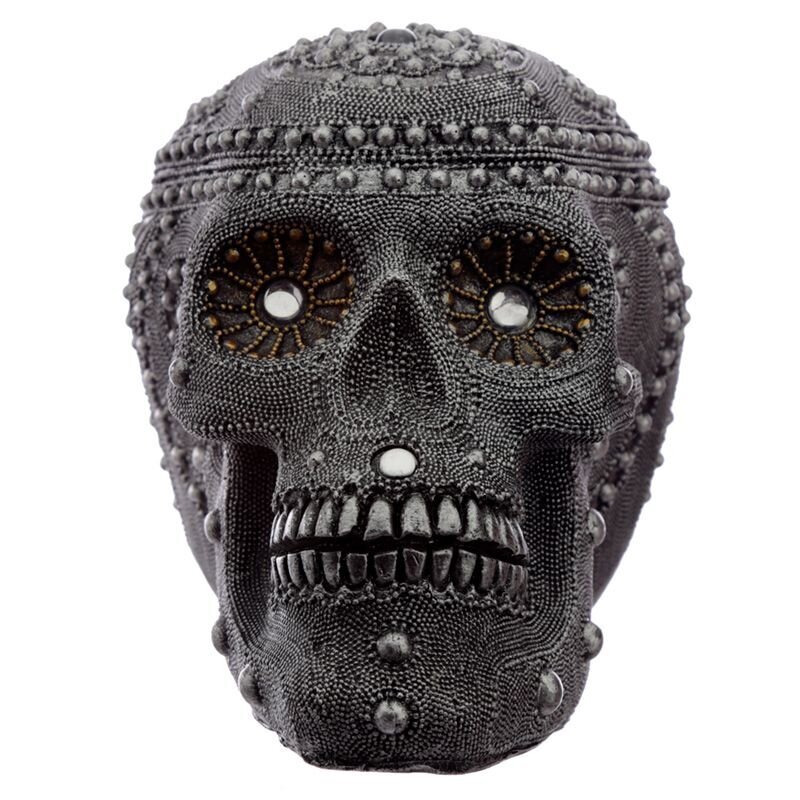 Dekoratīvs Skeleta galvaskauss ar sudraba krāsas pērlītēm цена и информация | Moto piederumi | 220.lv