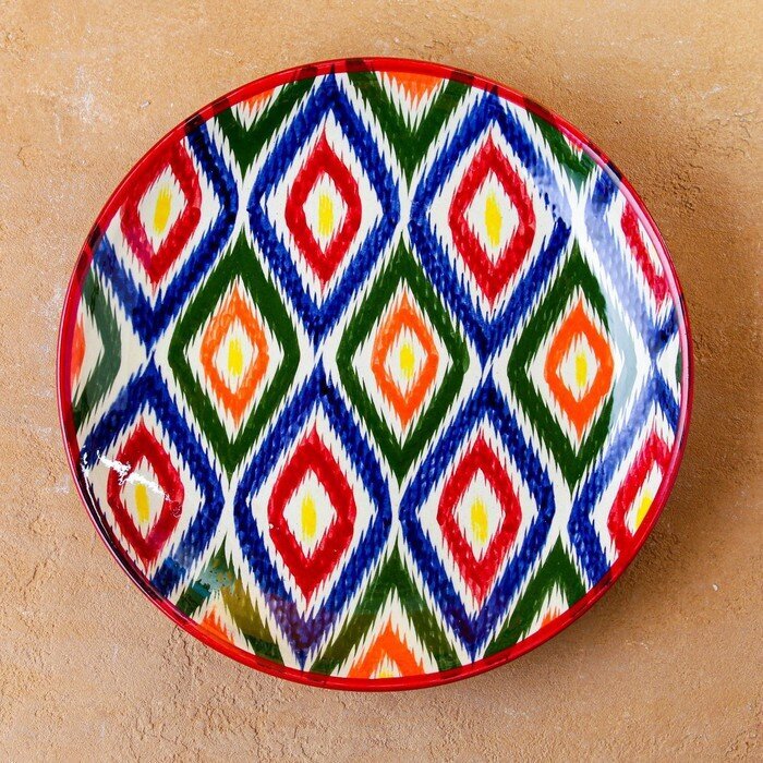 Rishtan Legans (Uzbeku šķīvis) 34 cm, dažādas krāsas цена и информация | Trauki, šķīvji, pusdienu servīzes | 220.lv