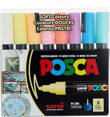 Маркеры Uni-Ball Posca PC-5M SOFT Color, 8 шт. цена и информация | Принадлежности для рисования, лепки | 220.lv