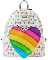 Loungefly Lisa Frank - Logo Heart noņemams varavīksnes soma mini mugursoma (LSFBK0005) cena un informācija | Skolas somas | 220.lv