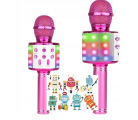 Bluetooth mikrofons ar LED apgaismojumu, rozā cena un informācija | Rotaļlietas meitenēm | 220.lv