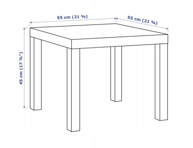 Galds Belsi Lack, 55x55x45cm, balts cena un informācija | Žurnālgaldiņi | 220.lv