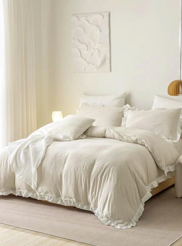 Ruffle Trim gultas veļas komplekts (135x200 cm), 3 daļas cena un informācija | Gultas veļas komplekti | 220.lv