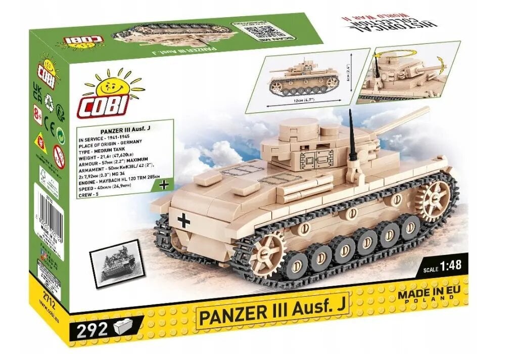 Konstruktors Panzer III Ausf. J cena un informācija | Konstruktori | 220.lv