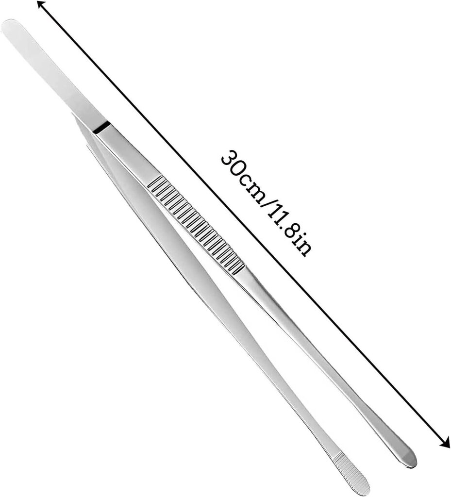 Grilēšanas knaibles, pinceti ēdiena gatavošanai, nerūsējošais tērauds, 30 cm. cena un informācija | Grila, barbekjū piederumi un aksesuāri | 220.lv
