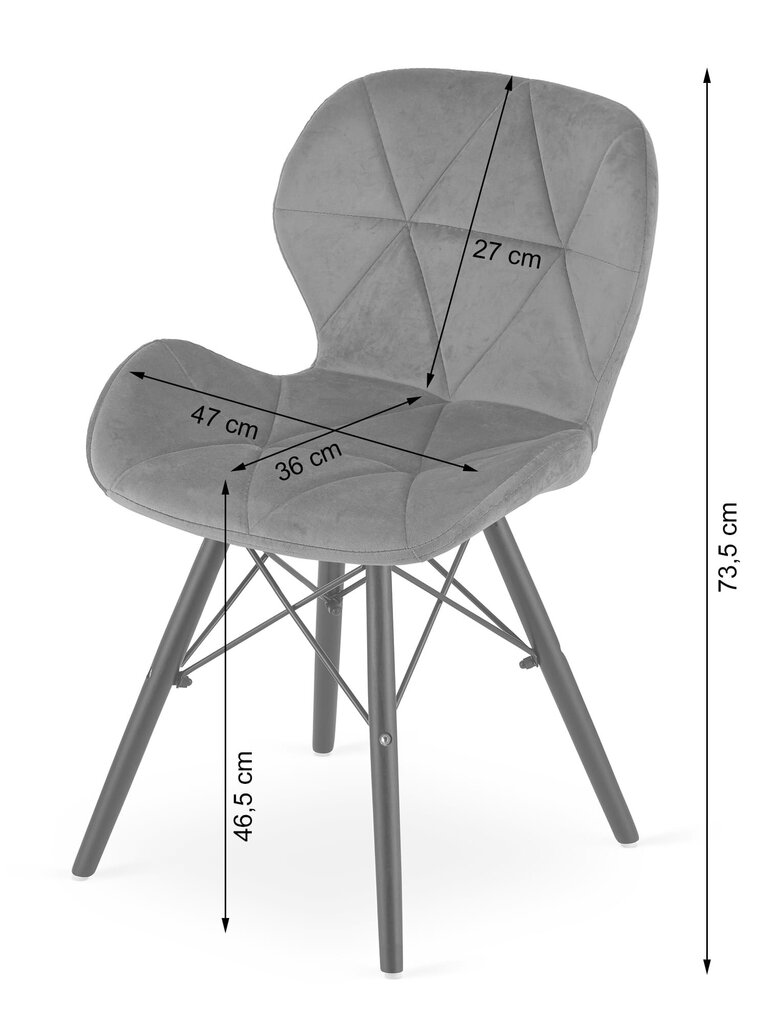 2 krēslu komplekts Lago, zils cena un informācija | Virtuves un ēdamistabas krēsli | 220.lv