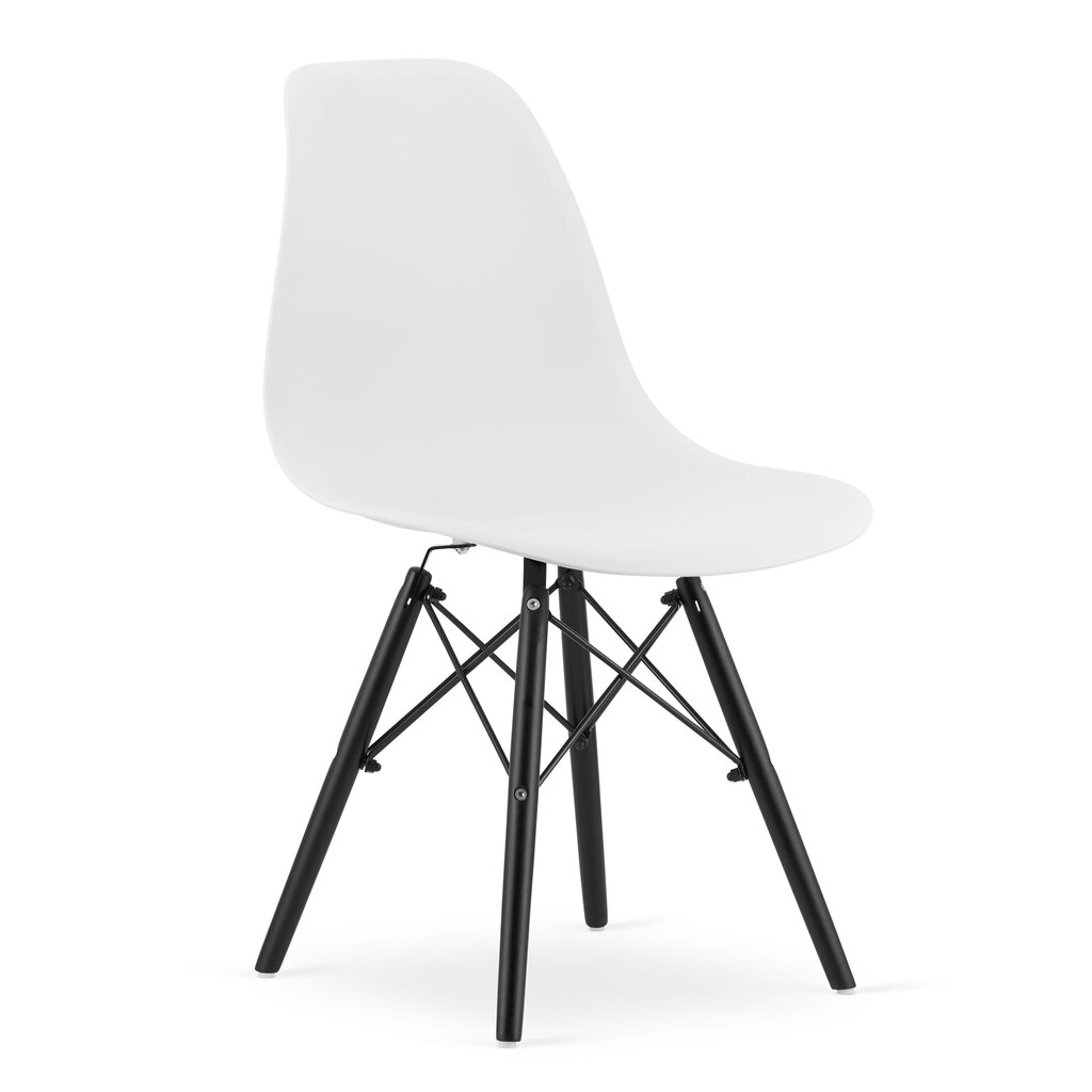 2 krēslu komplekts Osaka, balts/melns cena un informācija | Virtuves un ēdamistabas krēsli | 220.lv