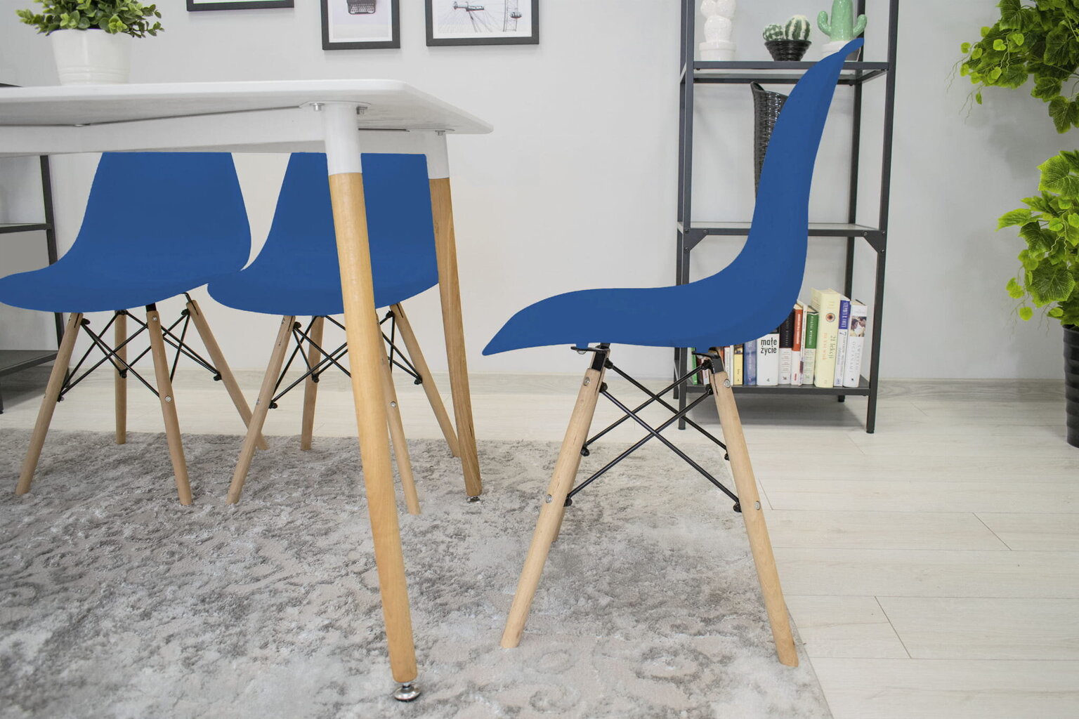 2 krēslu komplekts Osaka, zils/brūns цена и информация | Virtuves un ēdamistabas krēsli | 220.lv