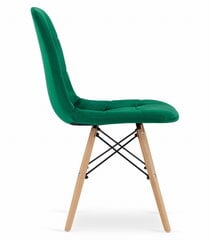 3 krēslu komplekts Dumo, zaļš cena un informācija | Virtuves un ēdamistabas krēsli | 220.lv