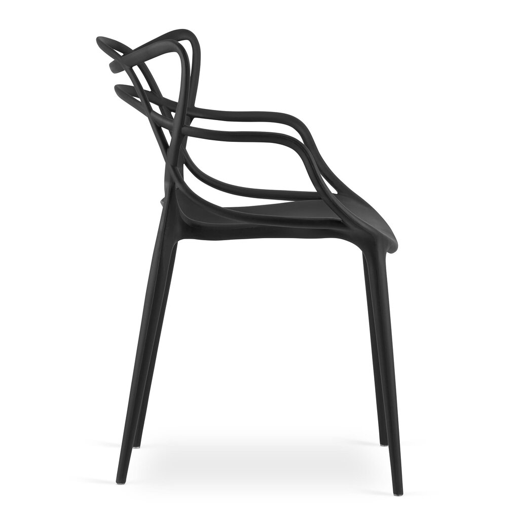 3 krēslu komplekts Kato, melns cena un informācija | Virtuves un ēdamistabas krēsli | 220.lv