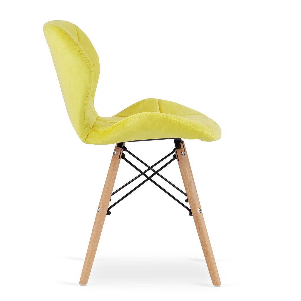 3 krēslu komplekts Lago, dzeltens cena un informācija | Virtuves un ēdamistabas krēsli | 220.lv