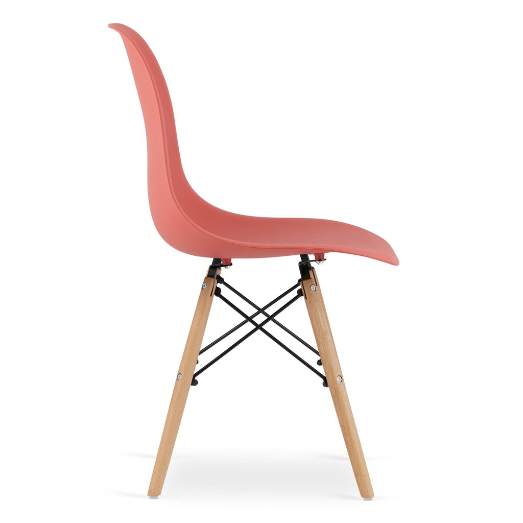 3 krēslu komplekts Osaka, sarkans/brūns cena un informācija | Virtuves un ēdamistabas krēsli | 220.lv