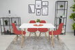 3 krēslu komplekts Osaka, sarkans/brūns cena un informācija | Virtuves un ēdamistabas krēsli | 220.lv
