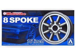 Riteņu komplekts Aoshima - RS Watanabe 8 Spoke 16", 1/24, 05248 cena un informācija | Konstruktori | 220.lv