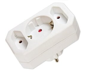 Arcas strāvas adapteris, bērnu aizsardzība, balts, 3 sloti cena un informācija | Adapteri un USB centrmezgli | 220.lv