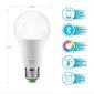 Komplektā 4gab. viedā LED RGB lampa E27 9W Bluetooth 800Lm 2700K-6500K cena un informācija | Spuldzes | 220.lv