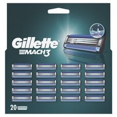 Skuvekļa asmeņi vīriešiem Gillette Mach3, 20 gab. цена и информация | Косметика и средства для бритья | 220.lv