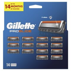 Skuvekļa asmeņi vīriešiem Gillette Fusion ProGlide, 14 gab. цена и информация | Косметика и средства для бритья | 220.lv