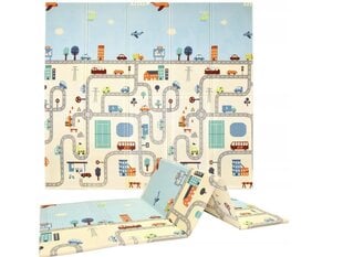 Двусторонний складной коврик Happy Hippo, 180х150 см цена и информация | Развивающие коврики | 220.lv