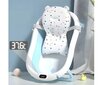 Saliekamā bērnu vanna ar termometru un spilvenu Xbay, zila/balta cena un informācija | Mazuļa mazgāšana | 220.lv