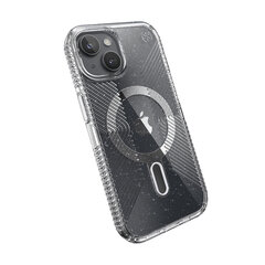 Чехол Speck Presidio Lux Grip ClickLock & Magsafe для iPhone 15, iPhone 14, iPhone 13, прозрачный, с платиновыми блесками, хромированная отделка цена и информация | Чехлы для телефонов | 220.lv