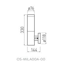 Āra sienas lampa MILAN-A, E27, MAX.40W, IP54, AC220-240V, 50-60Hz cena un informācija | Āra apgaismojums | 220.lv