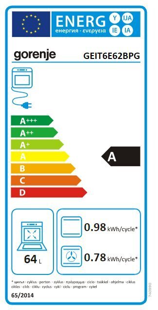 Gorenje GEIT6E62BPG cena un informācija | Elektriskās plītis | 220.lv