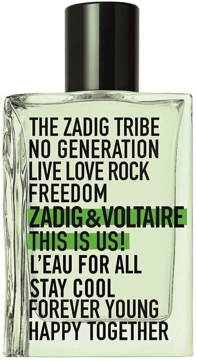 Tualetes ūdens Zadig & Voltaire This is Us! L'Eau For All EDT vīriešiem/sievietēm, 50 ml цена и информация | Sieviešu smaržas | 220.lv