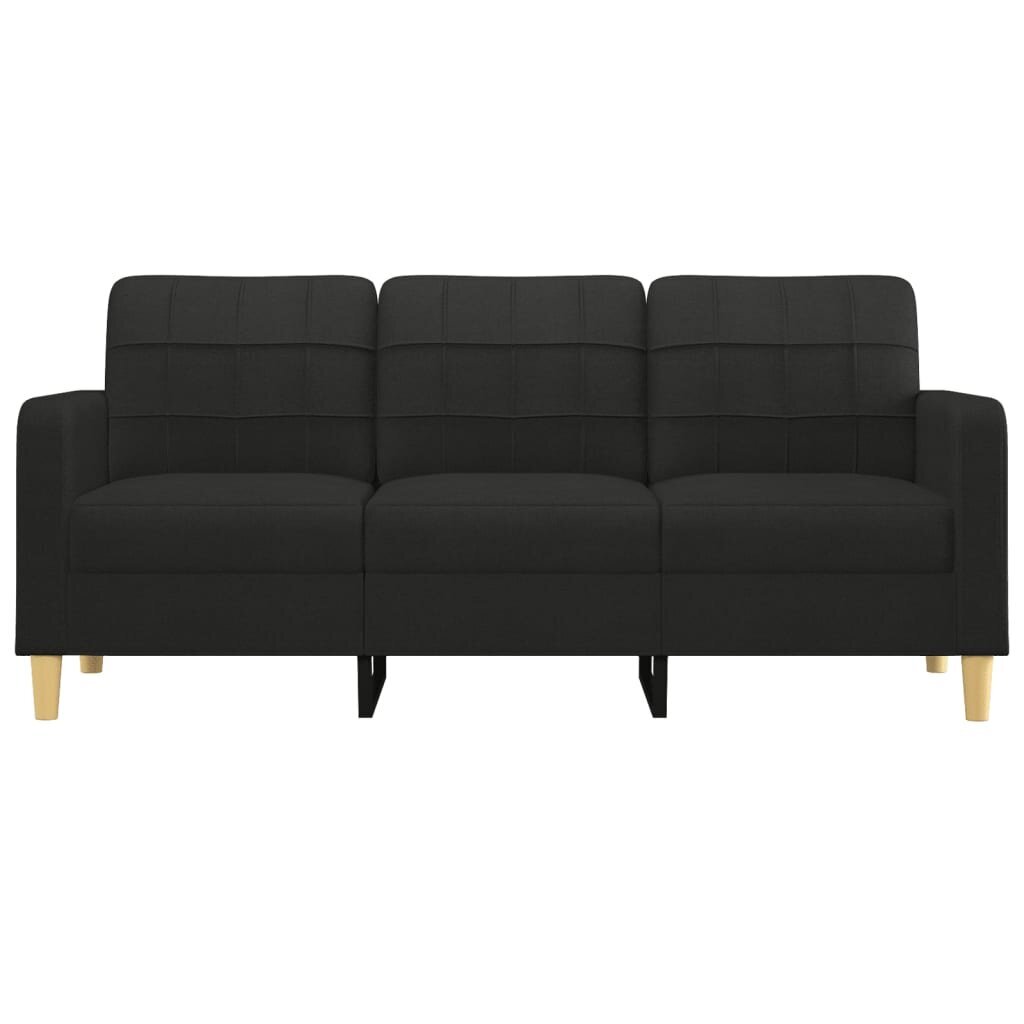 Trīsvietīgs dīvāns vidaXL, 180 cm, melns cena un informācija | Dīvāni | 220.lv