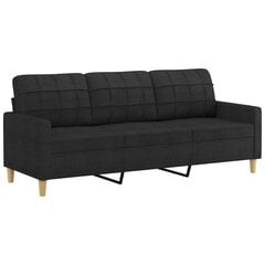 Trīsvietīgs dīvāns vidaXL, 180 cm, melns цена и информация | Диваны | 220.lv