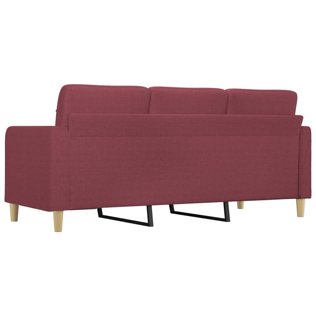 Trīsvietīgs dīvāns vidaXL, 180 cm, sarkans cena un informācija | Dīvāni | 220.lv